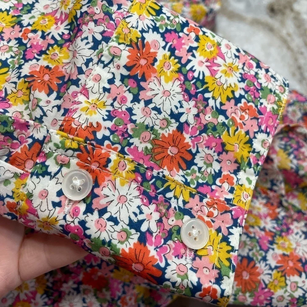 J.Crew Band-collar Ruffle-front shirt in Liberty® Libby Floral Small